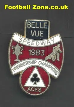 Belle Vue Aces Speedway Badge 1983