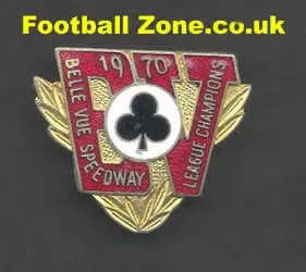Belle Vue Aces Speedway Badge 1970  League Champions