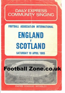 England v Scotland 1965 – Community Song Sheet