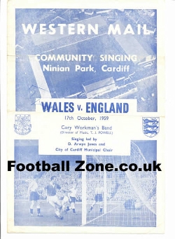 Wales v England 1959 – Community Song Sheet