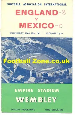 England v Mexico 1961 - The Score Was 8 - Nil