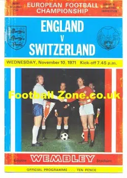 England v Switzerland 1971 - Euro Championship