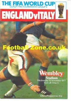 England v Italy 1977