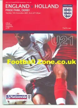 England v Holland 2001 – U21 Pride Park Derby