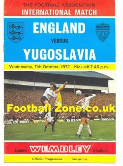 England v Yugoslavia 1972 - Mick Channon & Mick Mills debut
