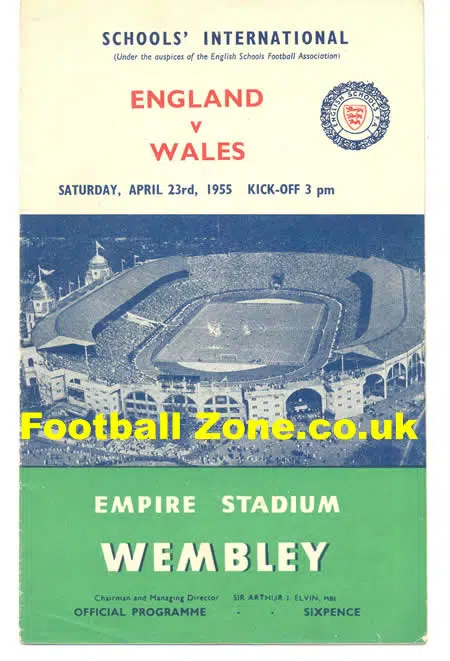 England v Wales 1955 - Schoolboys at Wembley