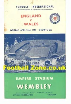 England v Wales 1955 - School Boys Match