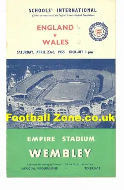 England v Wales 1955 - Schools at Wembley