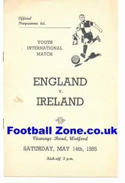 England v Ireland 1955 – Youth –  Vicarage Road Watford