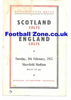 England v Scotland 1955 – Shawfield Stadium Duncan Edwards