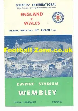 England v Wales 1957 - Wembley School Boys Match