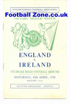 England v Ireland 1958 - Vicarage Road Watford - Terry Venables