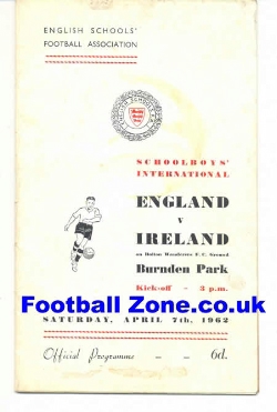 England v Northern Ireland 1962 – Youth Burnden Park – Hurst