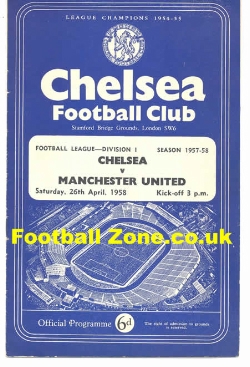Chelsea v Manchester United 1958 – Multi Autographed SIGNED