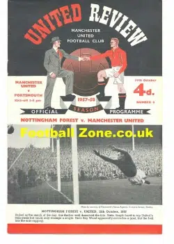 Manchester United v Portsmouth 1957 - Debut Peter Jones