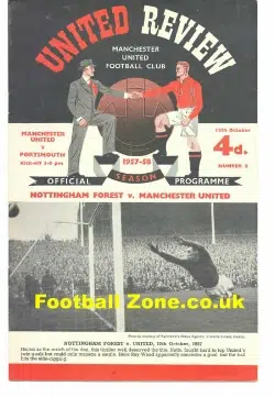 Manchester United v Portsmouth 1957 - Peter Jones Debut