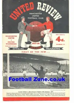 Manchester United v Bolton Wanderers 1958