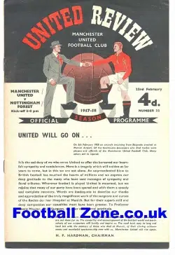 Manchester United v Nottingham Forest 1958 - Munich Disaster