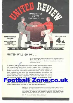 Manchester United v Nottingham Forest 1958