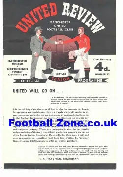 Manchester United v Nottingham Forest 1958