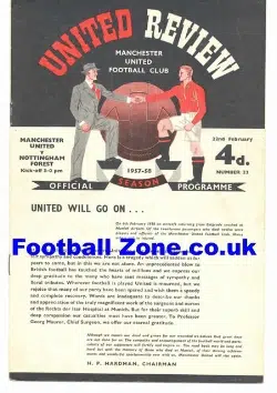 Manchester United v Nottingham Forest 1958