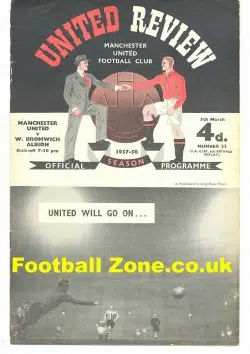 Manchester United v WBA 1958 - FAC Duncan Edwards + Tok
