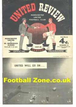Manchester United v WBA 1958 - FAC Duncan Edwards + Tok