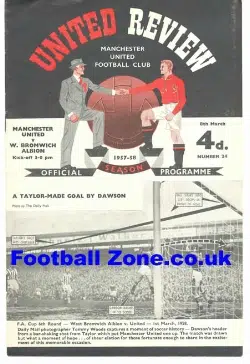 Manchester United v WBA 1958