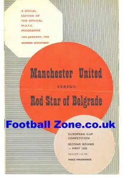 Manchester United v Red Star Belgrade 1958