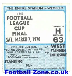 Manchester City v West Brom 1970 – League Cup Final Ticket