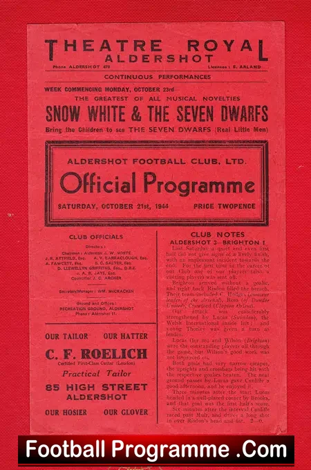 Aldershot v Crystal Palace 1944