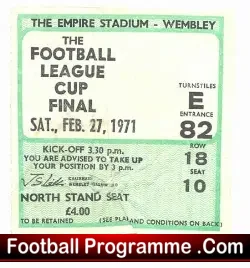 Aston Villa v Tottenham 1971 – League Cup Final Ticket