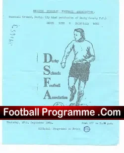Derby Boys v Sheffield Boys 1984 – at Baseball Ground