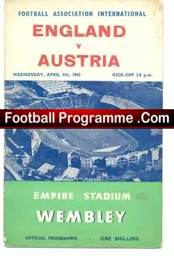 England v Austria 1962 – International Match