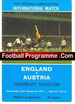 England v Austria 1973 – Score was 7 Nil