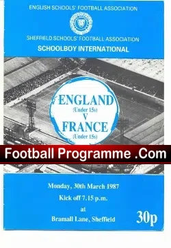 England v France 1987 – at Bramhall Lane Sheffield Andy Cole