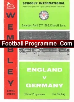 England v Germany 1968 – Wembley School Boy International