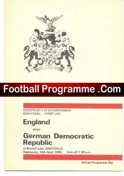 England v Germany 1980 – U21 Semi Final at Sheffield