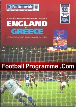 England v Greece 2001 – at Old Trafford Beckham Free Kick