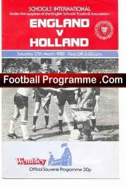 England v Holland 1982 – Schools – Darren Beckford