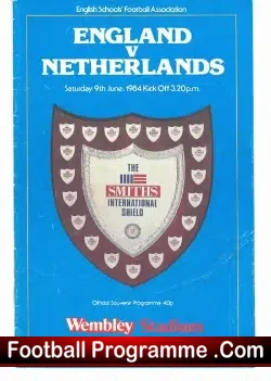 England v Holland 1984 – School Boys – Wembley