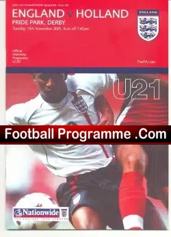 England v Holland 2001 – U21 Pride Park Derby
