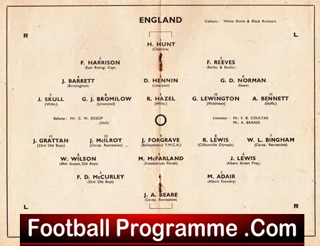 England v Ireland 1949 – Youth Match Boothferry Park Hull City