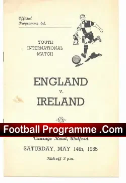 England v Ireland 1955 – Youth –  Vicarage Road Watford