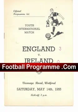 England v Ireland 1955 – Youths Vicarage Road Watford