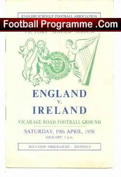 England v Ireland 1958 – Vicarage Road Watford – Terry Venables