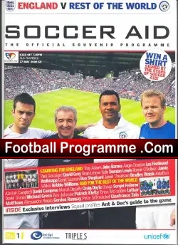 England v Rest Of World 2006 -  Soccer Aid Old Trafford - football programme