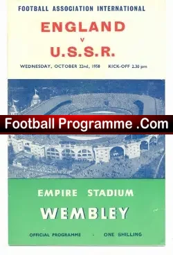 England v Russia 1958 – Plus Team Sheet + Articles
