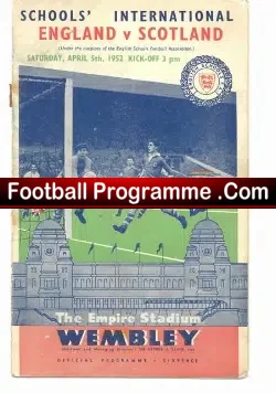 England v Scotland 1952 – Wembley – Schoolboy Duncan Edwards