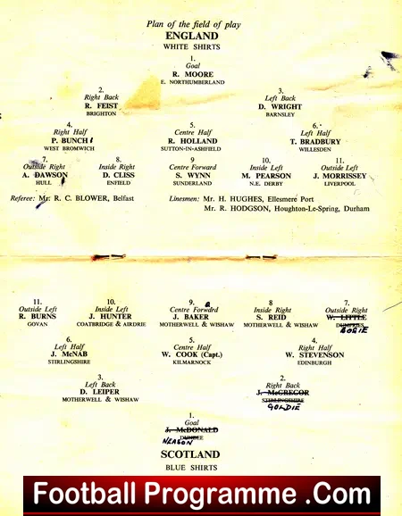 England v Scotland 1955 – Goodison Park Everton Schools
